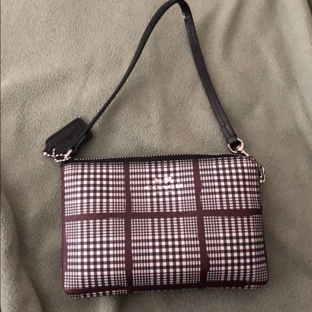Plaid Coach wristlet